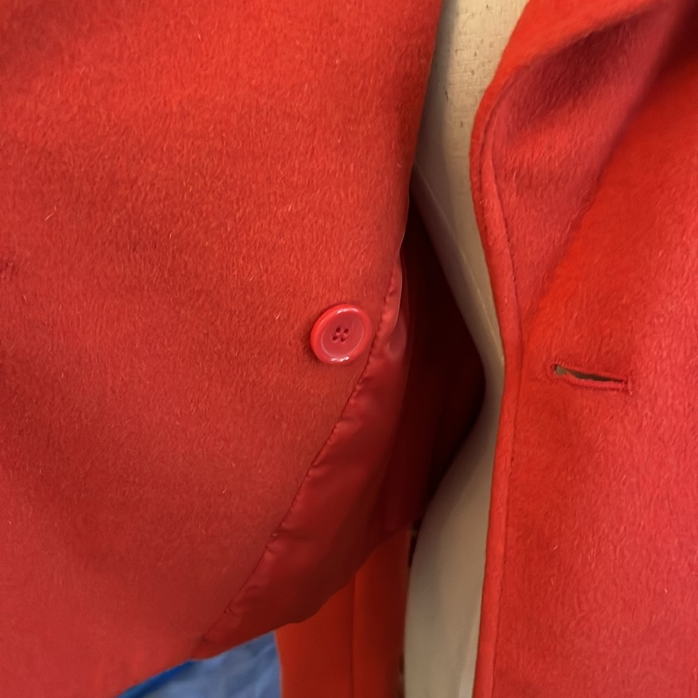 The Limited Orange Crop Wool Blend Double breast Pea Coat w/Gold Buttons Size S - Picture 10 of 13
